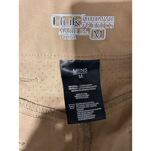 HUK Next Level 10.5" Fishing Shorts Men’s Medium Tan Performance Stretch Cargo - Picture 3 of 8